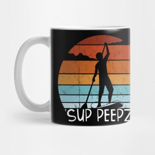 SUP PEEPZ Funny Retro Stand Up Paddling SUP Pun Mug